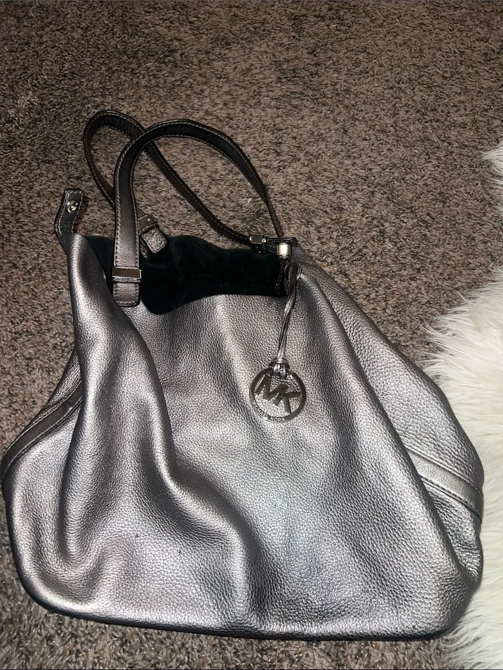 Michael Kors Black Leather Shoulder Tote